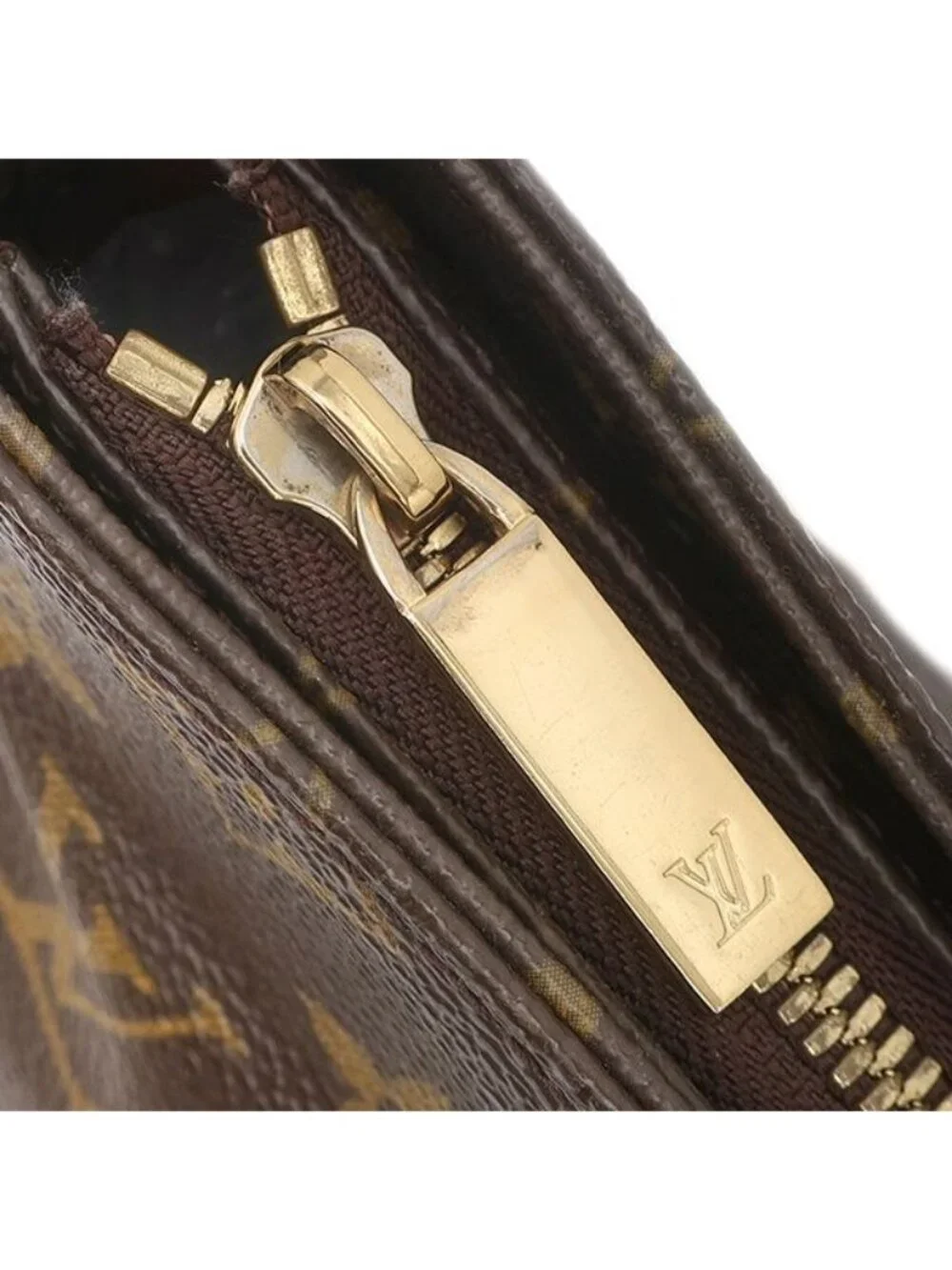 Louis Vuitton Tote Bag Cabas Piano Monogram Canvas Gold Brown